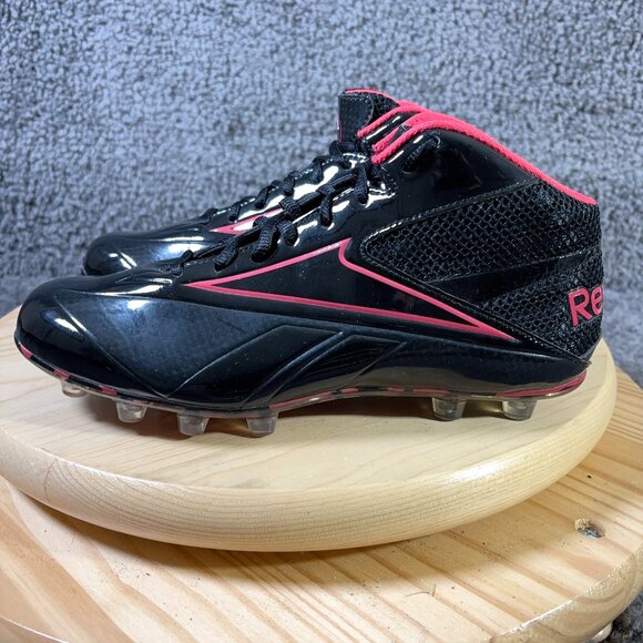Reebok U-Form 4Speed Football Cleats Mens Size 7 Black Red High Top Lace Up - Picture 1 of 8